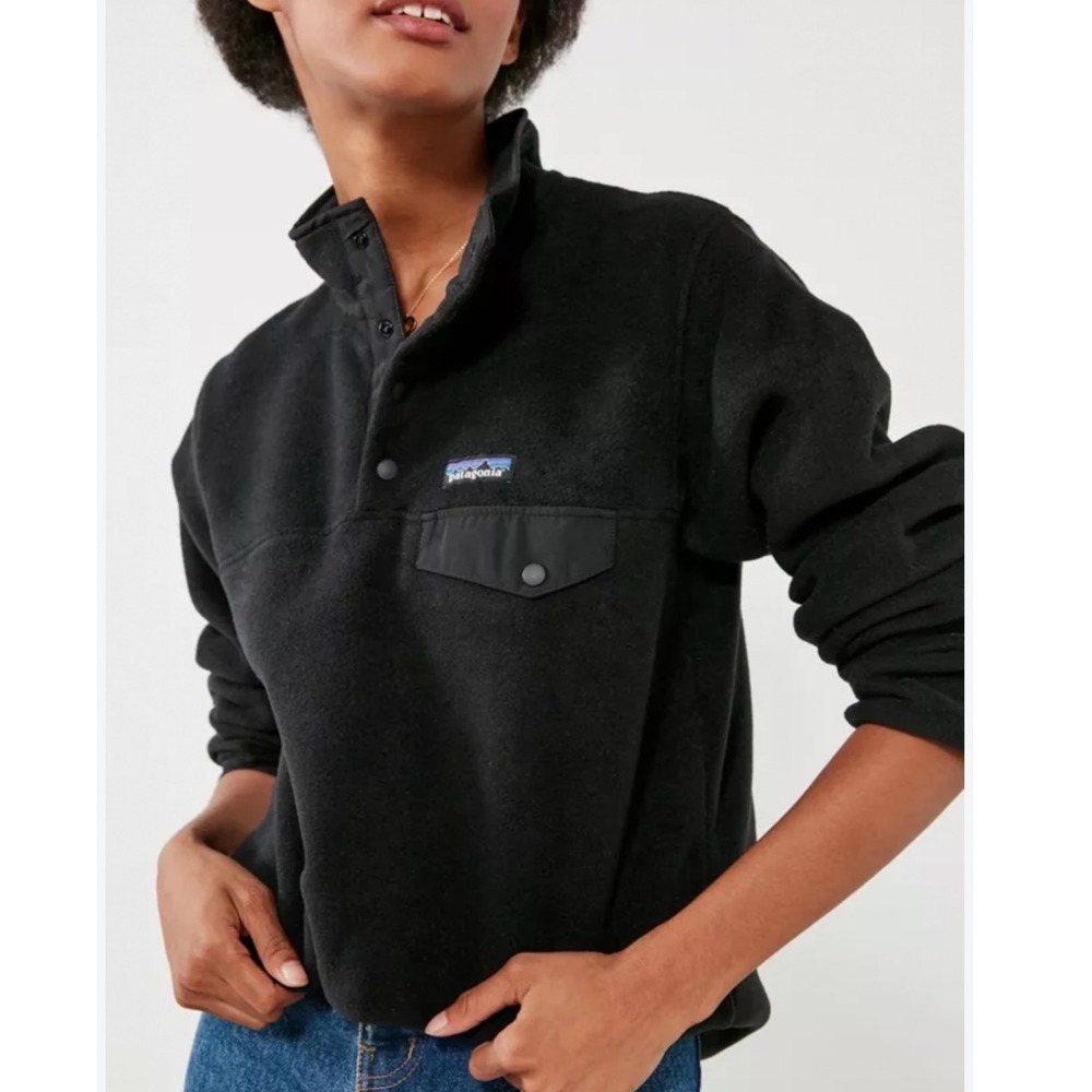 Patagonia Womens Re-Tool Snap-T Pullover Fleece Black Medium
